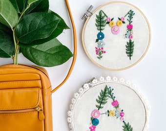 Victoria Alphabet Hand Embroidery PDF Pattern, including English Alphabet A through Z and an Ampersand, Floral Alphabet Embroidery