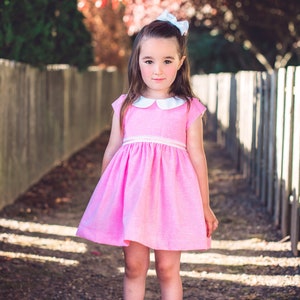 Kensington Dress and Top PDF Sewing Pattern, including sizes 12 months 14 years, Girls Dress Pattern, Collar, Pintucks image 3