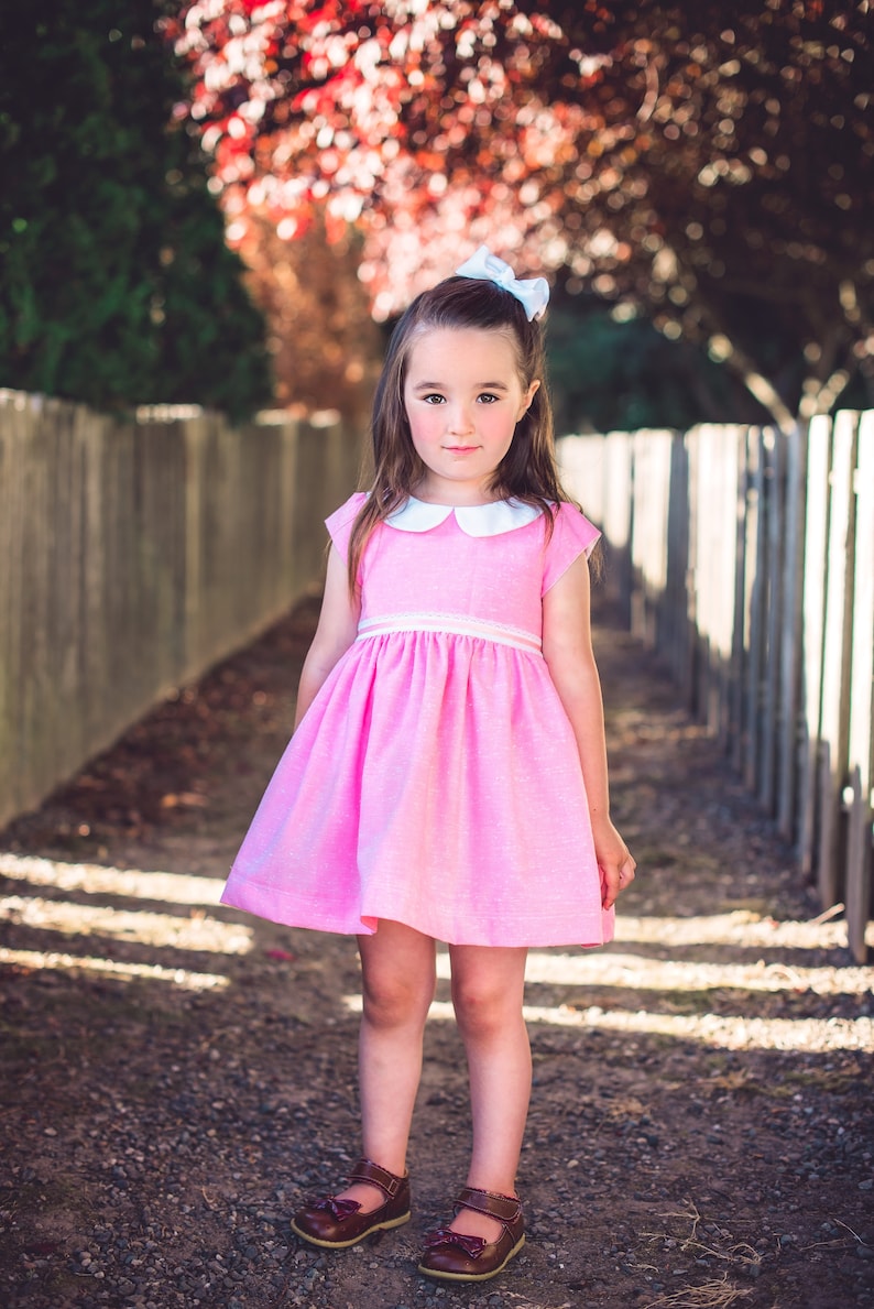 Kensington Dress and Top PDF Sewing Pattern, including sizes 12 months 14 years, Girls Dress Pattern, Collar, Pintucks image 3