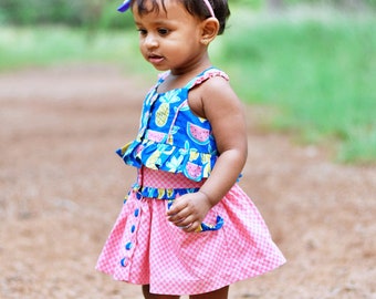 Kendall Baby Skirt PDF Sewing Pattern, including sizes newborn - 4 years, Pattern for Babies