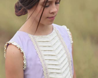 Patrón de costura PDF vestido de Lucerna, incluidas las tallas 12 meses - 14 años, patrón de vestido de niñas