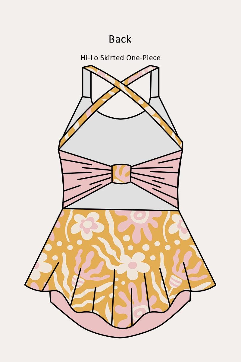 Amalfi One-Piece Swimsuit PDF Sewing Pattern, including sizes 12 months - 14 years, Skirted Swimsuit