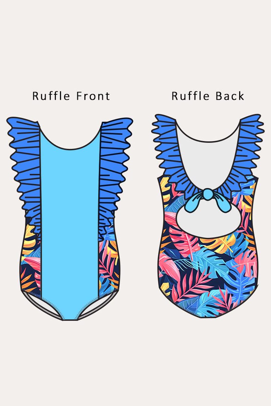 Monaco One and Two-piece Swimsuit PDF Sewing Pattern, Including