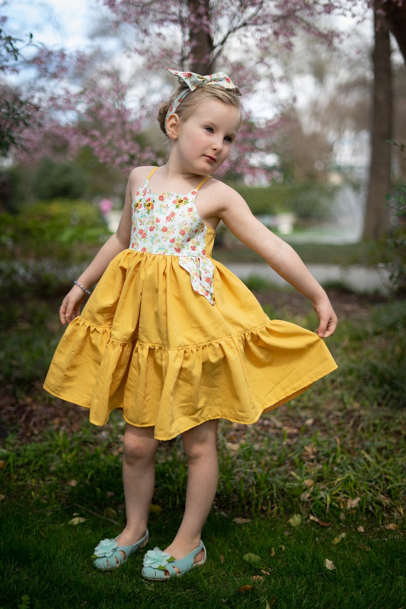 Carmelo Dress PDF Sewing Pattern, including sizes 12 months 14 years, Girls Dress Pattern image 8