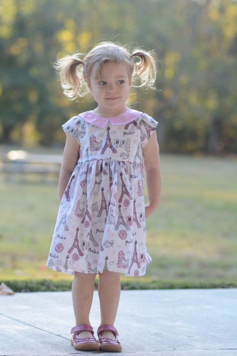 Kensington Dress and Top PDF Sewing Pattern, including sizes 12 months 14 years, Girls Dress Pattern, Collar, Pintucks image 7