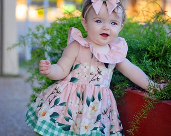 Toledo Baby Dress PDF Sewing Pattern, including sizes Newborn - 4 years, Baby Dress Pattern