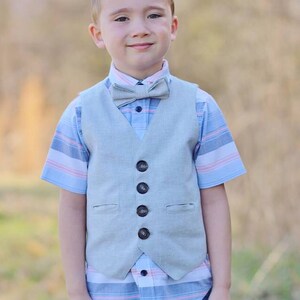 Benton Vest PDF Sewing Pattern, including sizes 12 months 14 years, Reversible Vest Pattern, Boys Vest, Welt Pockets image 9