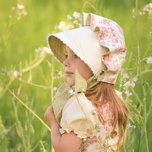 Clover Bonnet PDF Sewing Pattern, including sizes newborn - 4 years, Baby Bonnet Pattern, Classic Bonnet Sewing Pattern