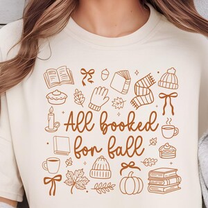 All Booked For Fall Heat DTF, Book Lover Fall DTF Transfer, Retro Cozy Autumn Reading, Teacher Tee, Iron-on