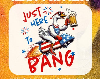 Patriotic Goose DTF Transfer, American Firequacker Print, 4th of July Heat Press