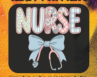 Floral Nurse DTF Transfer, Spring RN Heat Press Design, Coquette Nursing T-Shirt