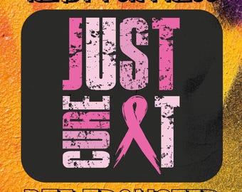 Just Cure It Breast Cancer Awareness DTF Transfer, Retro Pink Ribbon Print, Iron-On, Women's Support Tee