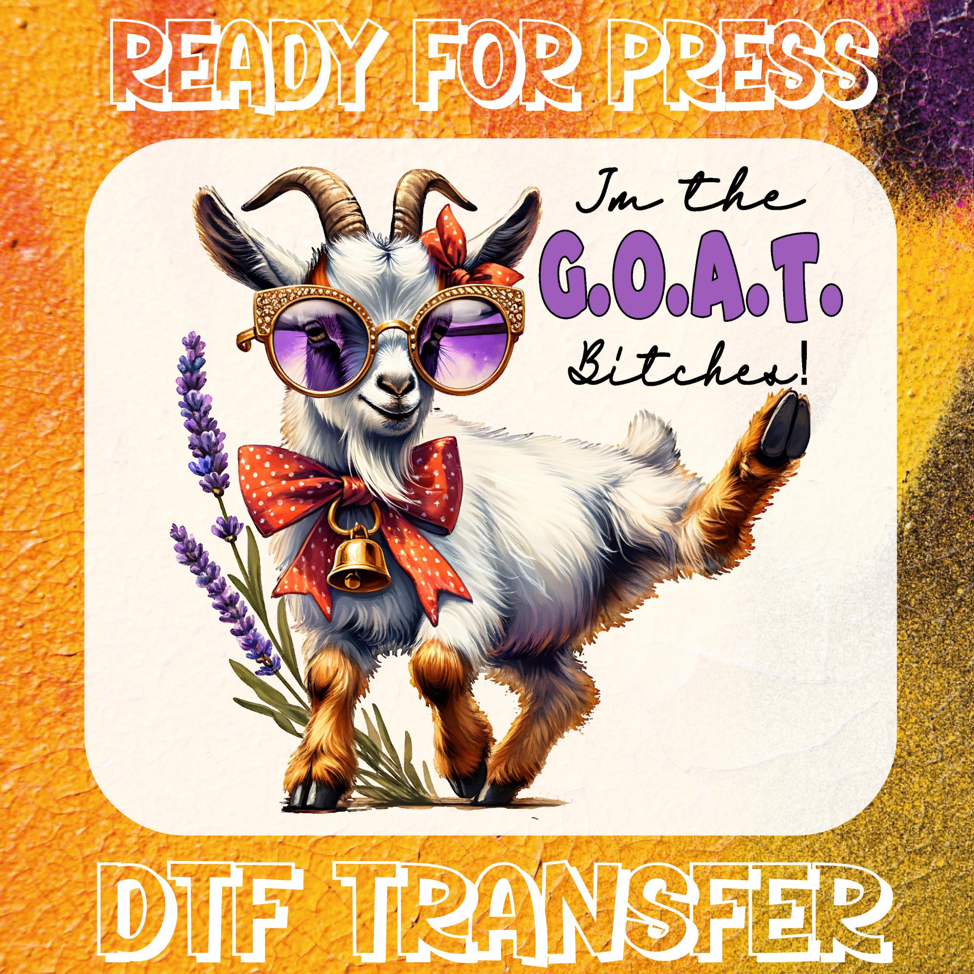Funny Goat DTF Transfers, Coquette Goat Bow Ready to Press,Goat Lover Desing, Shirt Transfer, Bulk Dtf Transfer, Heat Dtf Press, Farm Animal