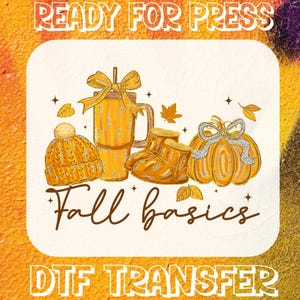 Retro Fall Basics DTF Transfer, Fall Pumpkin Bow Ready To Press, Glitter Effect Bow Dtf, Thanksgiving Dtf, Autumn Girly Dtf, Cozy season Dtf