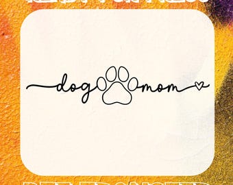 Dog Mom Retro DTF Transfer, Ready To Press Dog Lover Paw Print Tee