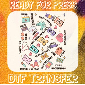 Nurse Life Ready To Press, Nurse Word Art DTF Transfer, Nursing Heat Transfer, Nurse Team Dtf, School Nurse Gift Dtf, Direct To Film,Medical
