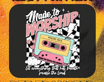 Jesus Anthems DTF Transfer: Retro Christian Collage Shirt Design, Cassette Tapes, Easter Print