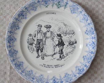 Vintage Faïence Cheese Plate Set: French Ceramic Decor, 1960s St