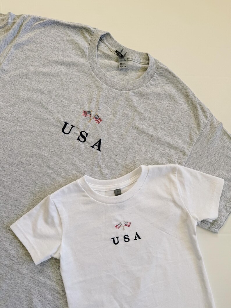 0040~Cotton Embroidered USA FLAG Double Layered Hoodie with Print