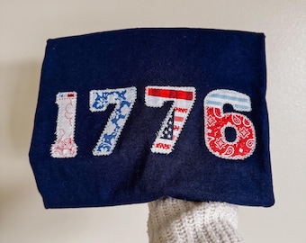 1776 Patchwork Appliqué Patriotic T-Shirt, Sweatshirt, Hoodie