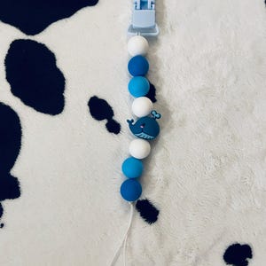 Pacifier Clip- blue whale 2
