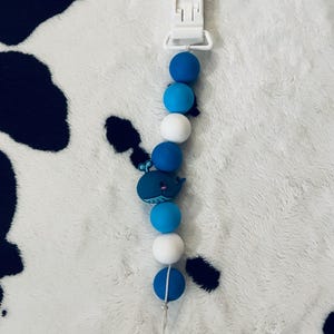 Pacifier Clip- blue whale 3