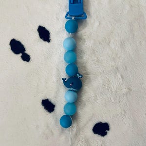 Pacifier Clip- blue whale 1