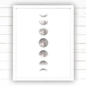 Moon Phases Wall Art Printable | Lunar Phases Poster Wall Decor ...