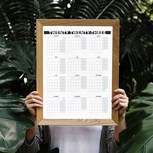 2023 Yearly Calendar Monthly View Printable Blank Dated | Etsy