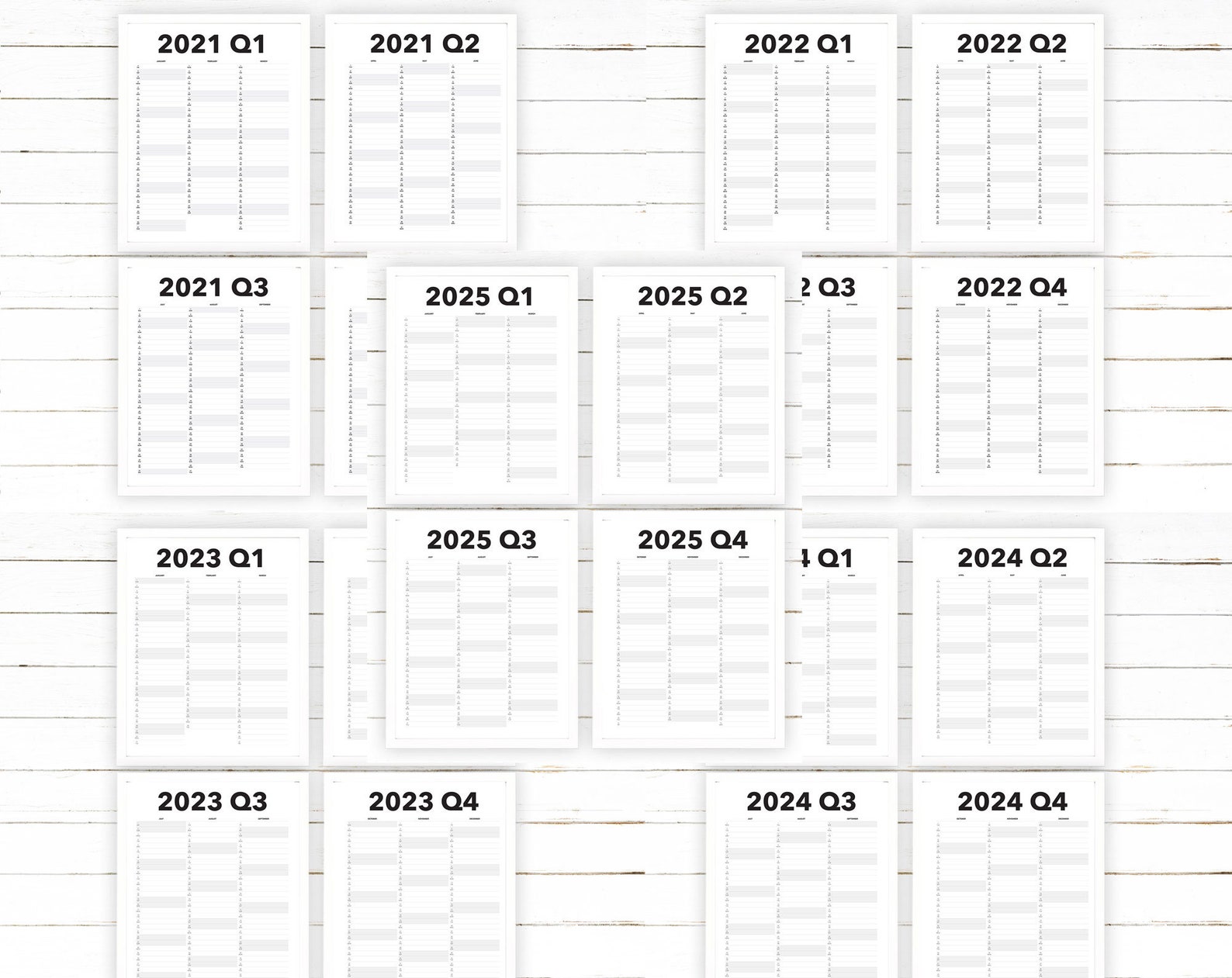 2021 2022 2023 2025 2025 Printable Set Quarterly Etsy