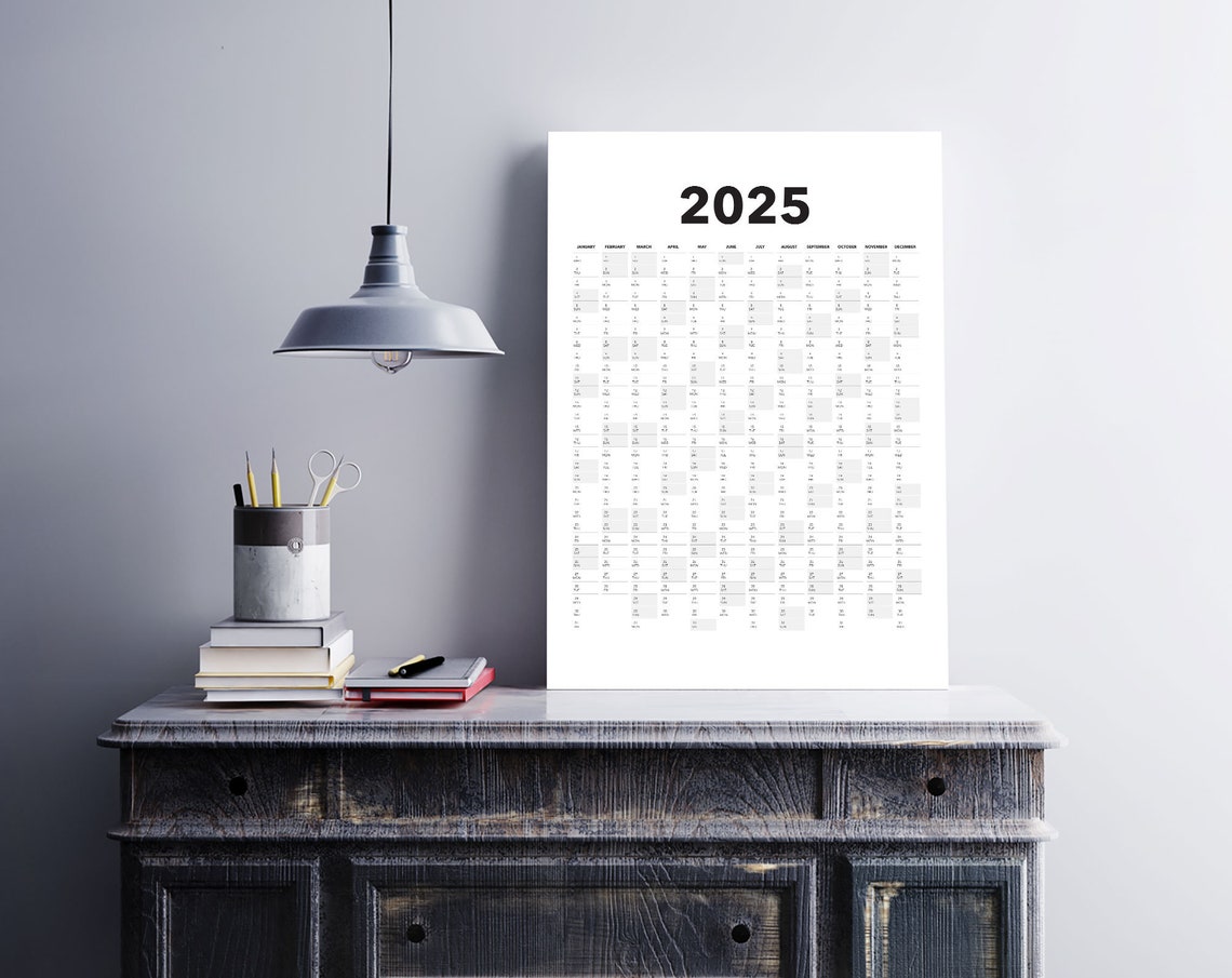2025 Calendar Blank Vertical Yearly View, Extra Large Wall Calendar