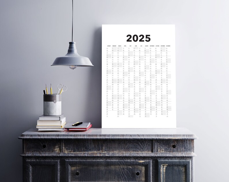 2025-calendar-blank-vertical-yearly-view-extra-large-wall-etsy-espa-a