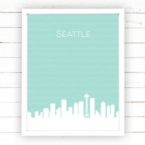 Seattle Skyline Art Printable Poster