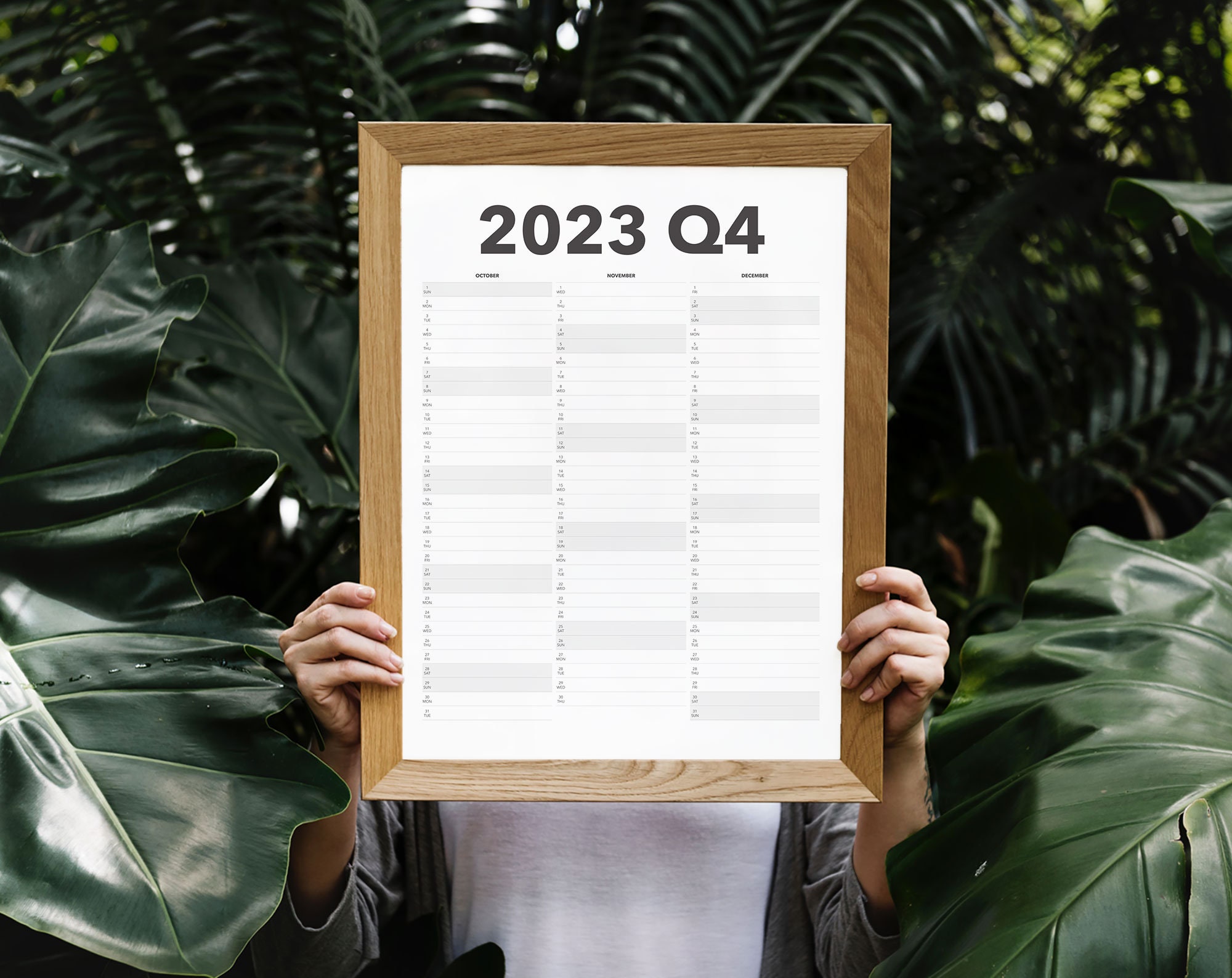 2023 Quarterly Calendar Printable Blank Dated Quarterly Year - Etsy