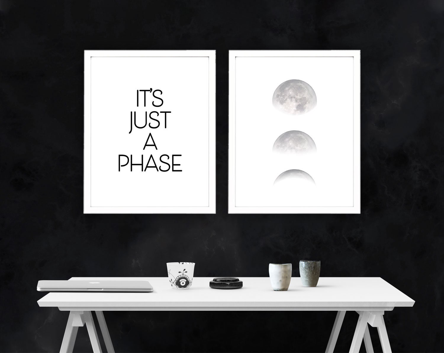 It's Just A Phase Moon Phases Printable Wall Art Set - Etsy