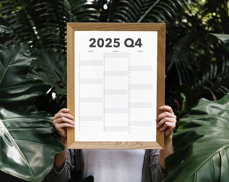 2025 Quarterly Calendar Printable Blank Dated Quarterly Year View