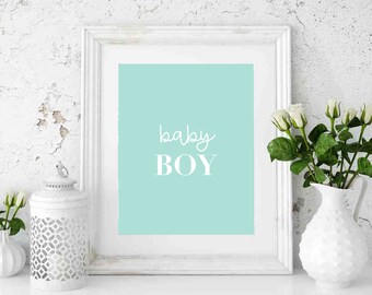 Baby Boy Poster Printable Nursery Art | Extra Large Wall Art Digital Download