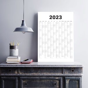 2023 Calendar Blank Vertical Yearly View, Extra Large Wall Calendar Printable image 5