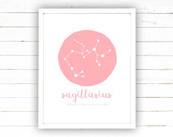 Sagittarius Zodiac Art Star Constellation Design | Wall Art Printable for Large Wall Decor | Instant Download