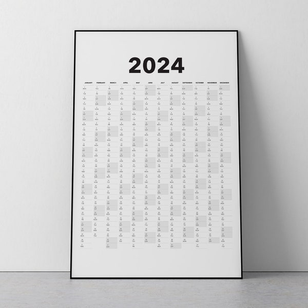 Extra Large 2024 Wall Calendar Etsy