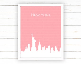 New York City Skyline Art Printable Poster