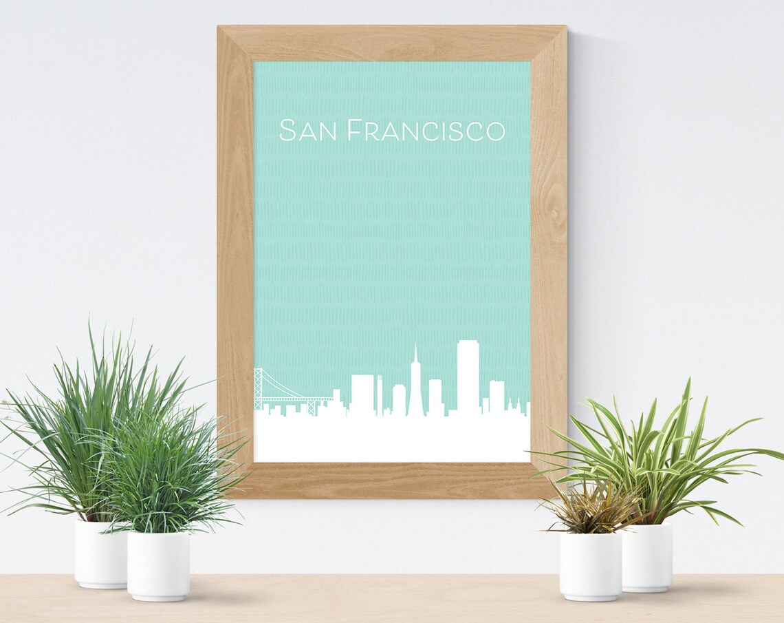 San Francisco Skyline Art Printable Poster - Etsy