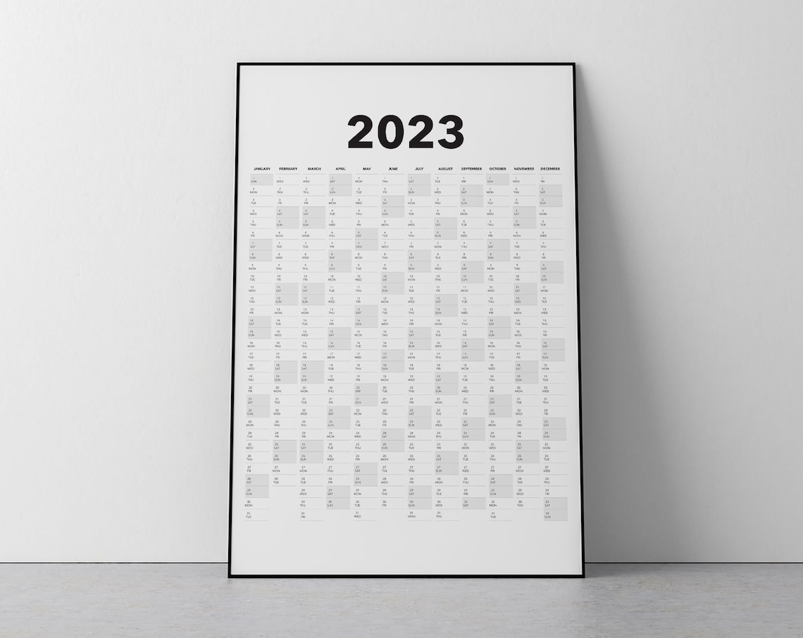 Extra Large Desk Calendar 2023 Printable Word Searches