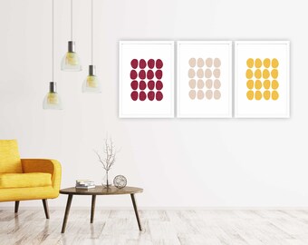 Baubles Mid Century Modern Graphic Art Printables | Extra Large Poster Sized Printable Wall Art Set