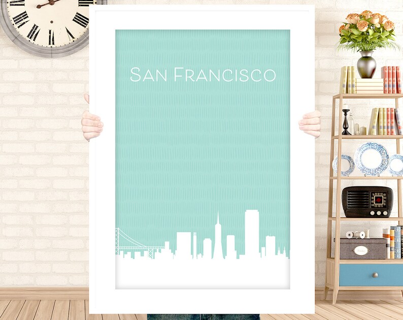 San Francisco Skyline Art Printable Poster - Etsy