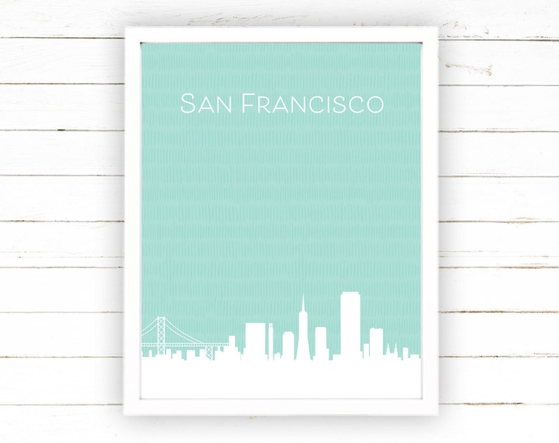 San Francisco Skyline Art Printable Poster - Etsy
