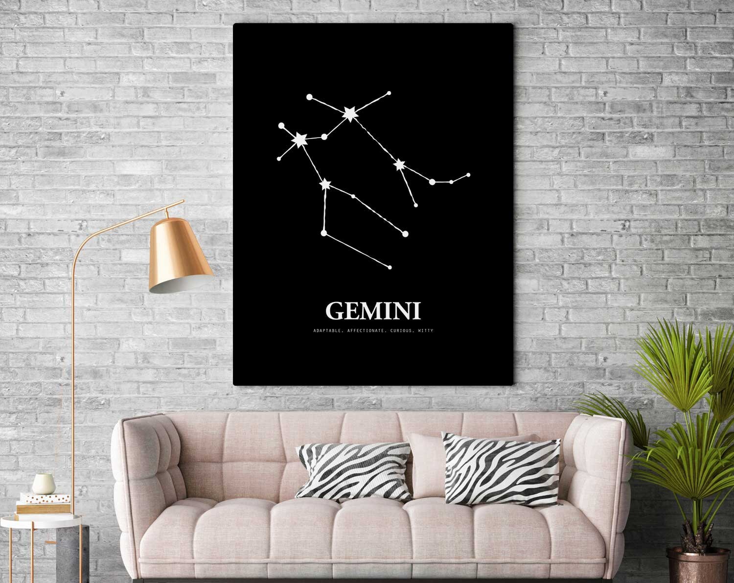 Modern Gemini Zodiac Constellation Printable Wall Art - Etsy