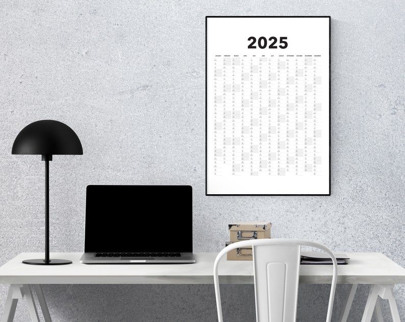 2025-calendar-blank-vertical-yearly-view-extra-large-wall-etsy