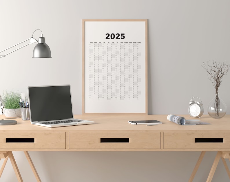 2025-calendar-blank-vertical-yearly-view-extra-large-wall-etsy