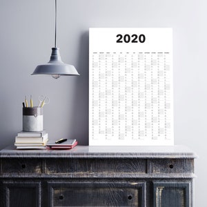 2020-2025 Vertical Yearly Calendar Printables 5 Year Set of | Etsy